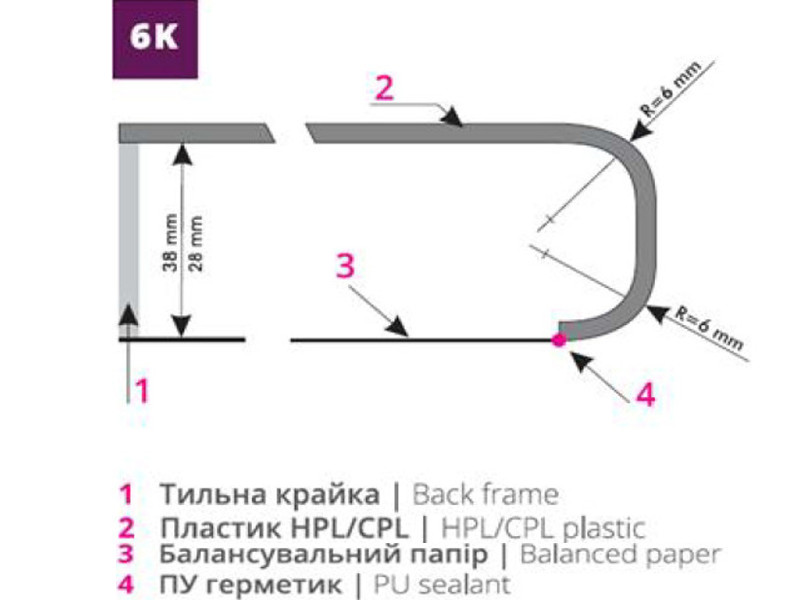 Стільниця SwissKrono ДЕМІ ЛУНЕ R34100x600x38мм 2