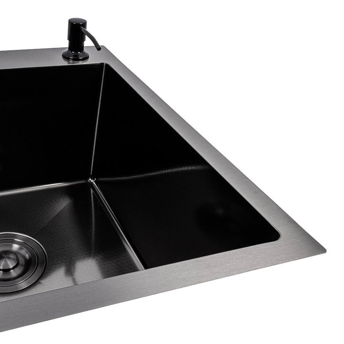 Кухонна мийка CM 65*50 R PVD чорна VALESO Handmade DÉCOR 3.0/1.0 4