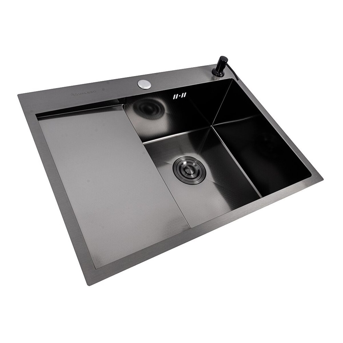 Кухонна мийка CM 65*50 R PVD чорна VALESO Handmade DÉCOR 3.0/1.0 5