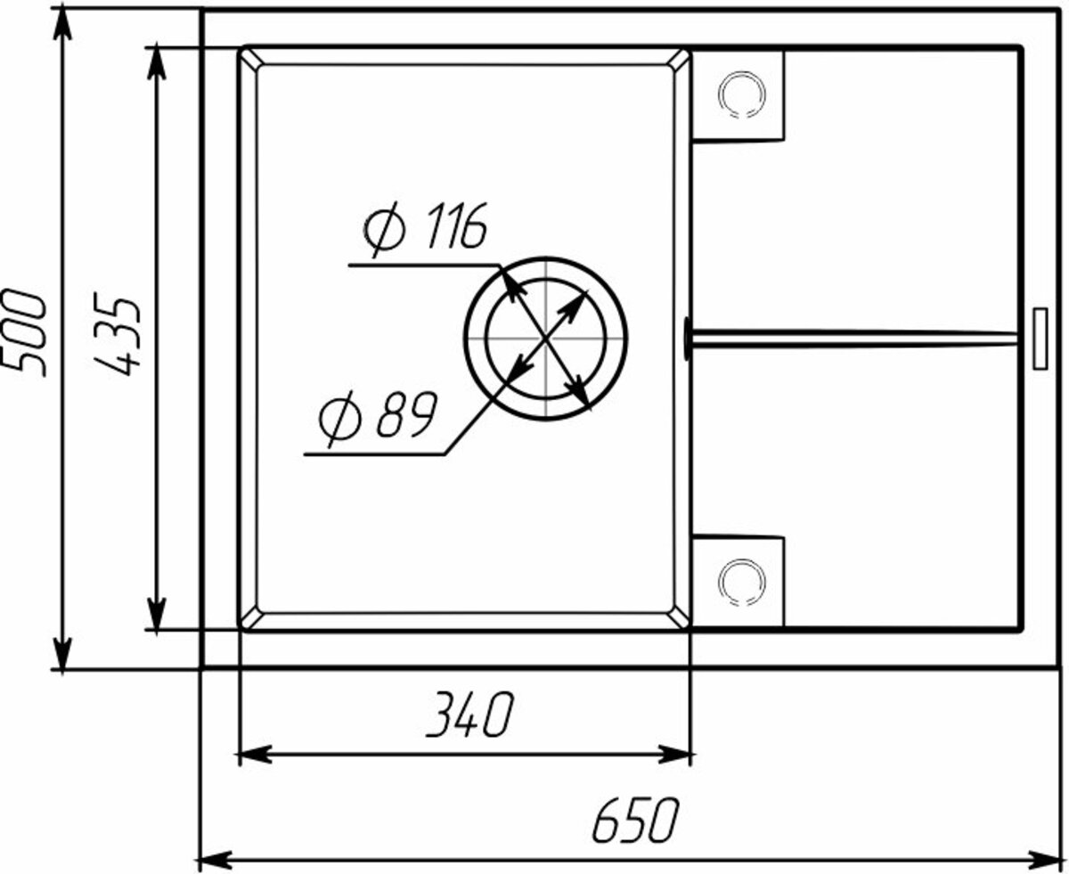 Кухонна мийка гранітна VALESO 6550 CRIPTA (моріон) 8