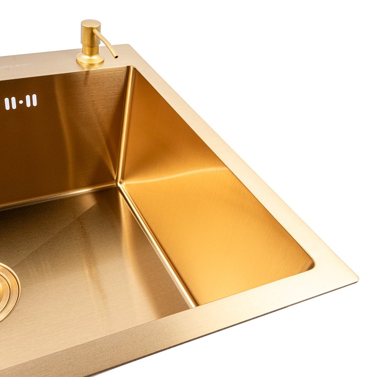 Мийка кухонна нержавіюча сталь PVD Gold для кухні VALESO 60*50 Handmade 3.0/0.8 2