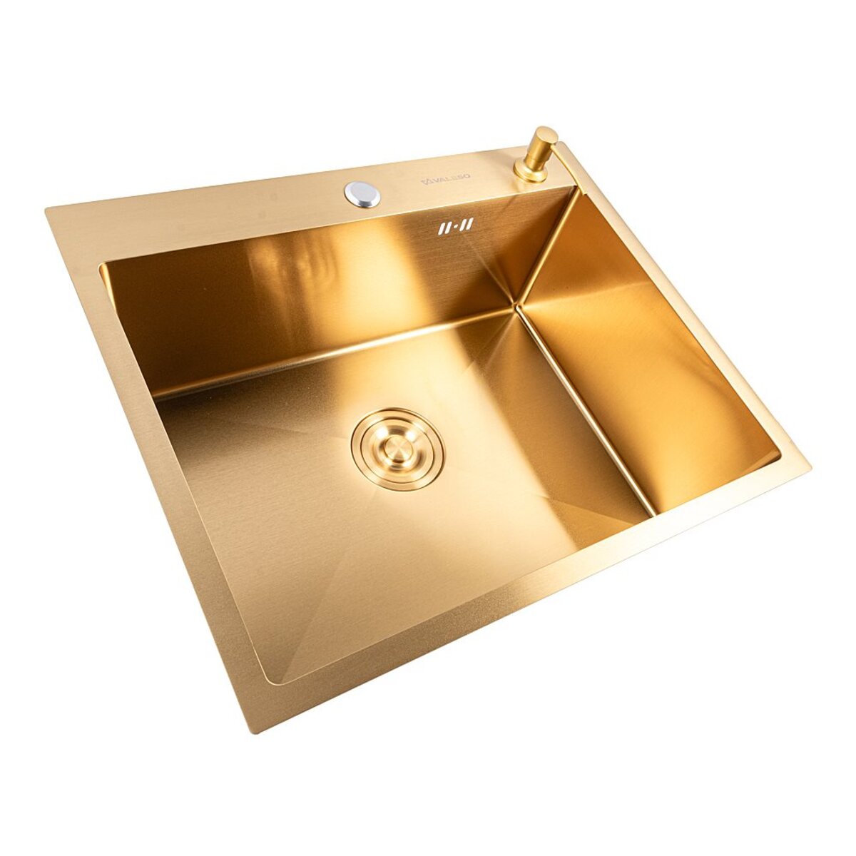 Мийка кухонна нержавіюча сталь PVD Gold для кухні VALESO 60*50 Handmade 3.0/0.8 6